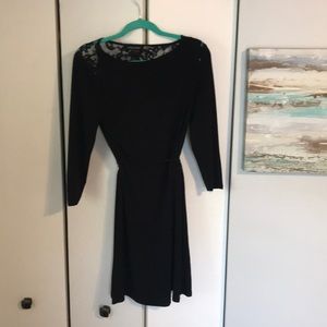 Little Black Dress with lace detailing around neck